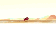 Running through desert