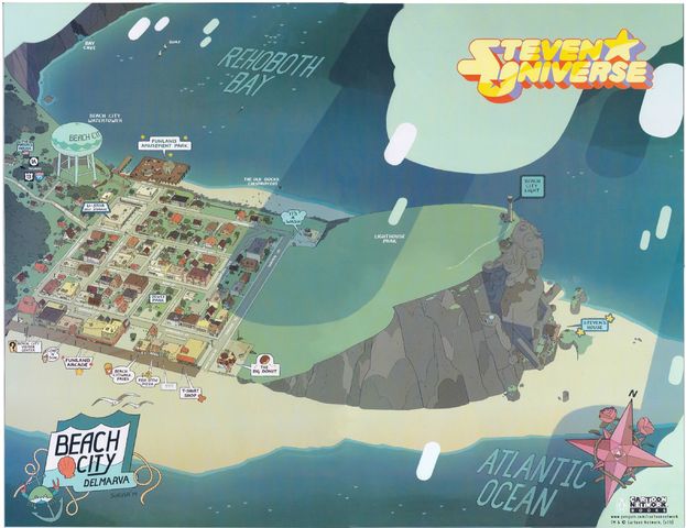 Карта beach. Steven Universe Beach City. Пляжный город Вселенная Стивена.