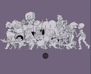 By Ian Jones-Quartey, a line-up of characters from shows he has worked on