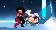 Garnet's lips disappear after Mr. Queasy explodes