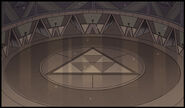 Monochrome colored diamond authority symbol in the pyramid at the Strawberry Battlefield, as seen in "Serious Steven"