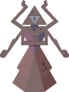 La statua dove si possono comprare gli oggetti.