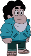 Steven's borrowed jacket and scarf in "Kevin Party"