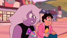Amethyst discussing with Steven how she finally found her purpose, and how she helps other Gems with such.