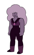 In "Now We're Only Falling Apart", she and another Amethyst are seen eagerly jumping out of their holes just seconds after emerging from them. She also pushed Pink Diamond (disguised as Rose Quartz) out of the way when she reached the ground.