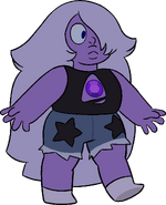 Amethyst's palette in the Beach House with the lights off.