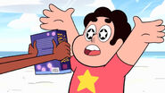 Connie presents Steven with the first book of the Unfamiliar Familiar series.