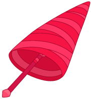 Drill-shaped ribbon wand (alarm palette)
