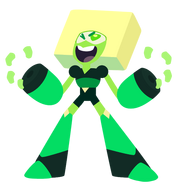 "Squaridot" wearing limb enhancers.