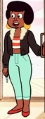 Jenny wearing her jacket over her casual outfit from "What's Your Problem?"