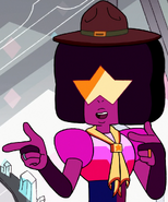 Garnet wearing Ruby's scout outfit from "Together Forever"