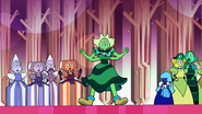 The Jade fusion and a Homeworld Sapphire with various unknown Gems