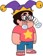 Steven wearing both of his prizes in "Steven vs. Amethyst".