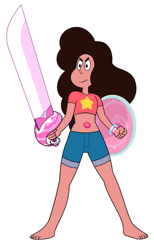 Stevonnie with Sword and Shield by Lenhi