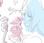 Concept Artwork done by Rebecca Sugar of Pink and Blue Diamond