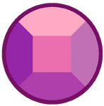 A reddish Amethyst, appearing to have a uniquely cut gemstone, likely an animation error