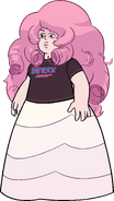 Rose wearing an XXL Mr. Universe Shirt over her dress in "Story for Steven"