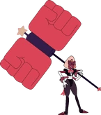 Sardonyks dzierżąca swój Młot Bojowy.