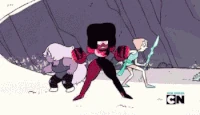 Garnet, disparando suas manoplas.