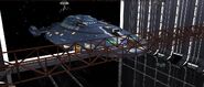 ISS Voyager docks with Alcawell Mineral Refinery (Specter).