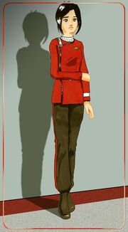 Julienne Cochrane at the breaking up ofTamerlanes hull in 2275