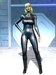 Lt Cdt Ashley Morgan after her nanoprobe infection.