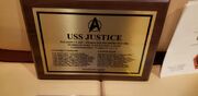 USS Justice plaque