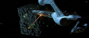 The Enterprise at the Battle of Sector 001.