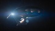 USS Enterprise-A going to warp, alternate reality-1-