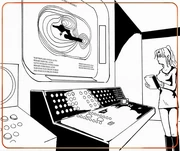 The Doppelganger control station aboard the USS Tamerlane.