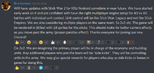 Screenshot of Brockemon's update on Stick War II for mobile in the Official Discord Server for the Stick War Series