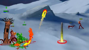 The Infernos, going to cast the 'Fire Rain' spell.