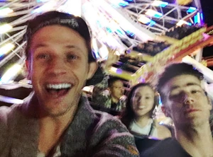 Kyle hanging out with his friend Grant Gustin(The Flash)