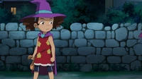 Yuna dressed as a witch