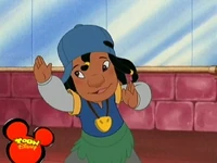Lilo in hip-hop hula clothes