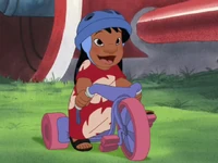 Lilo on a bike