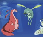 Two unused experiment designs seen in the Lilo & Stitch DVD bonus feature game "Create Your Own Experiment"; Poxy can be seen on the right.