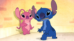 Lilo & Stitch The Series - Angel - Stitch and Angel look at Lilo in alley