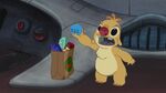 Lilo & Stitch The Series - Houdini - Reuben holding Fudgy's mislabeled blue experiment pod