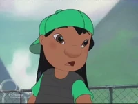 Lilo in a baseball uniform