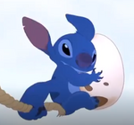 Stitch rescuing dragon egg