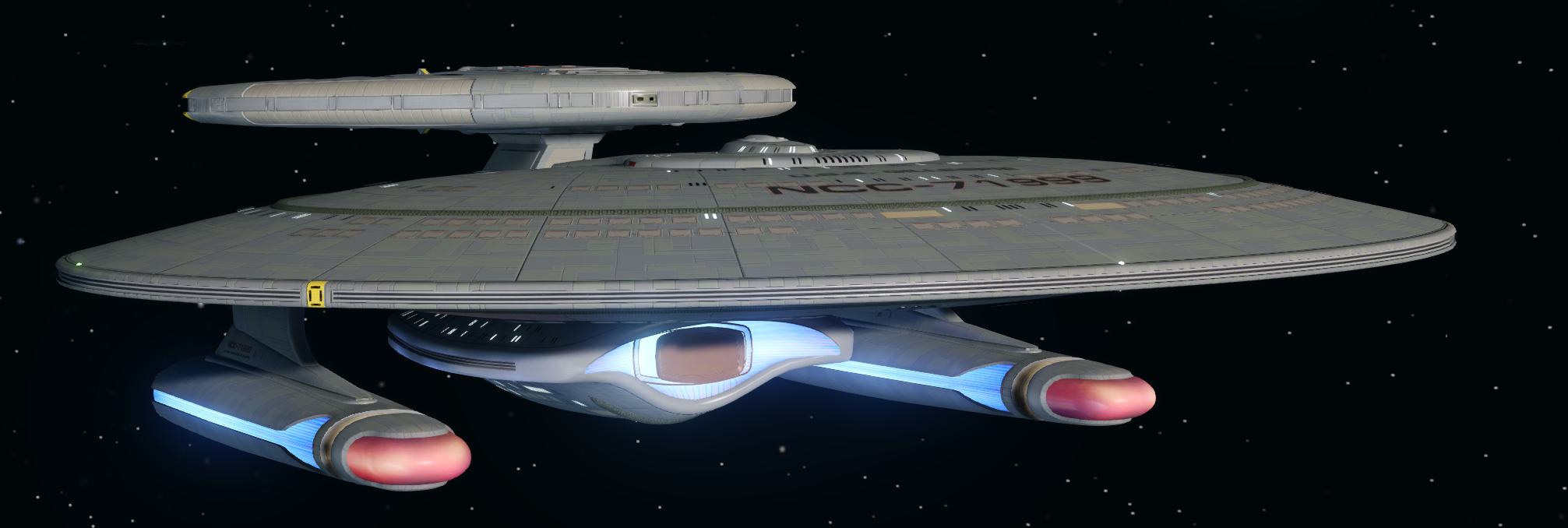 nebula class saucer with a defiant warship