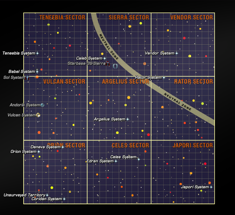 Map of the Beta Quadrant in 2270