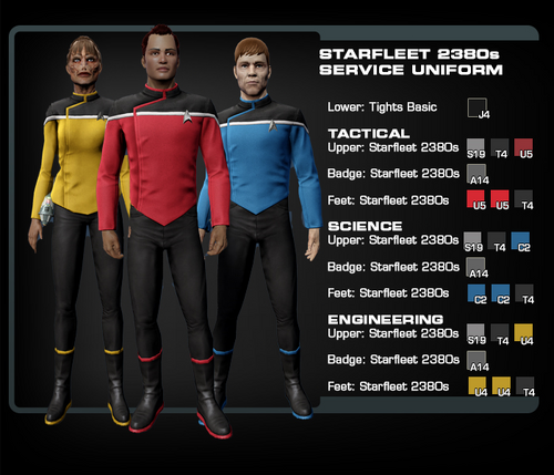 Starfleet 2380 Uniform Colors