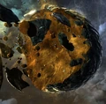 A broken moon in the Orias System.