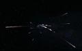An antimatter spread being fired.