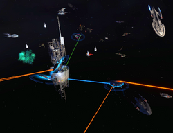 A Federation fleet is defending its tier 0 starbase against a Klingon attack