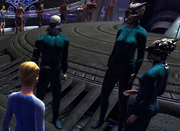 Seven of Nine with three Cooperative members