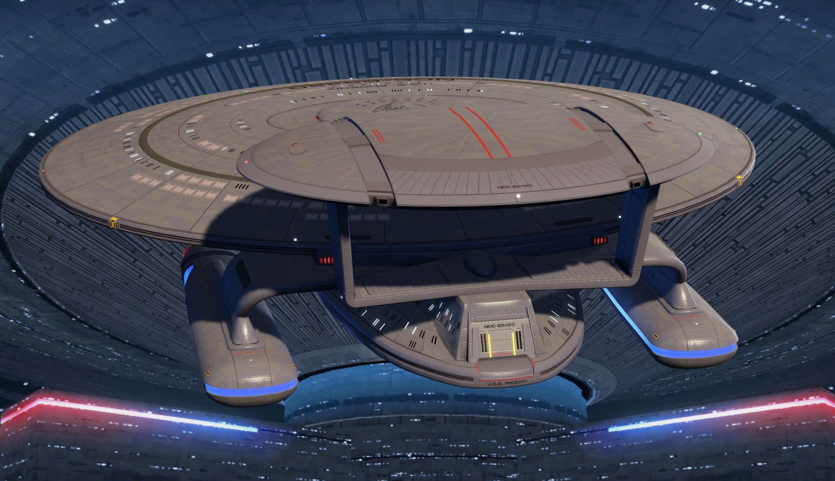 nebula class saucer with a defiant warship