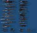 Size chart of playable and non-playable refits of earlier Starfleet ships from pre-2409 STO.